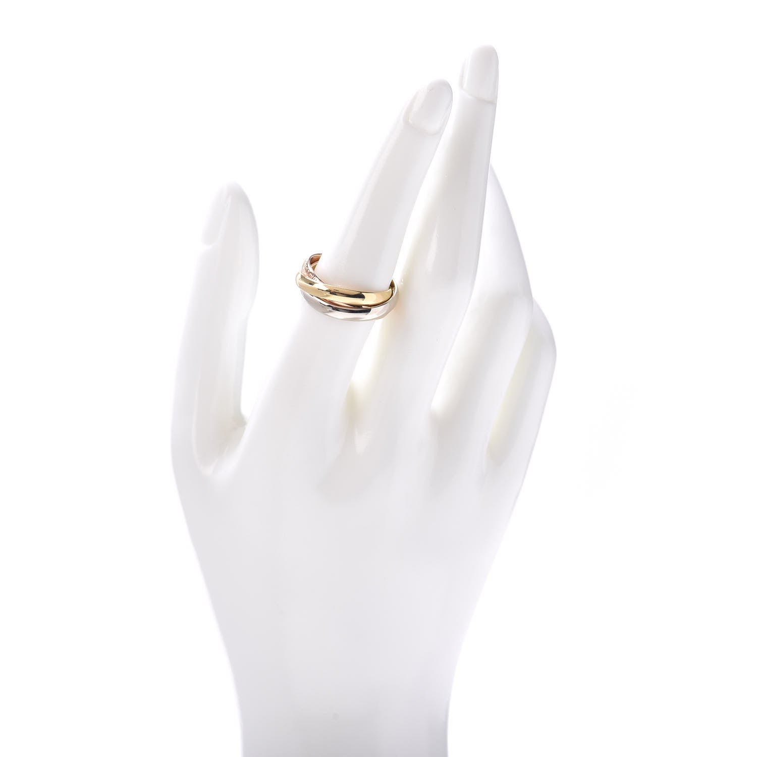 Cartier 18k Pink Yellow White Gold Les Must De Cartier Trinity Ring 55 7.25 2 of 4