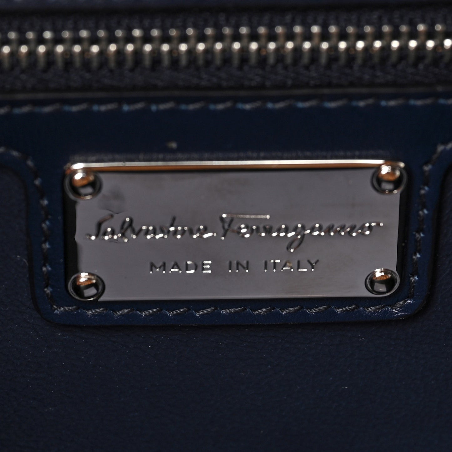 Calfskin Denim Floral Embroidered Ginny Bow Crossbody Bag Oxford Blue