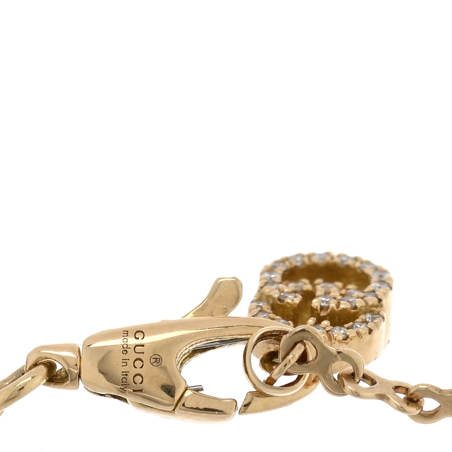 Gucci 18K Yellow Gold Diamond Flora Station Bracelet 3 of 3