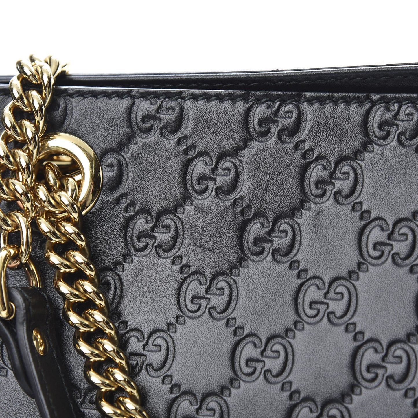 Guccissima Signature Large Shoulder Tote Bag Black