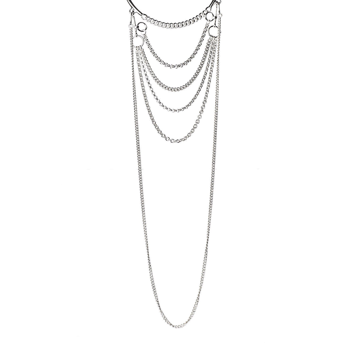 Hermes Sterling Silver Mors De Bride Bib Necklace 1 of 7