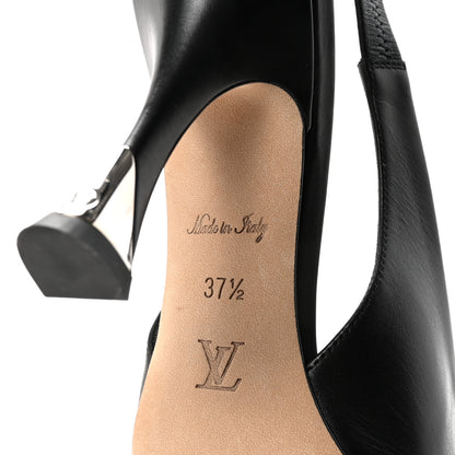 Louis Vuitton Calfskin Slingback Pumps 37.5 Black 7 of 9