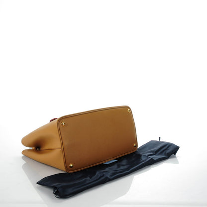 Prada Saffiano Cuir Large Double Bag Caramel 4 of 7
