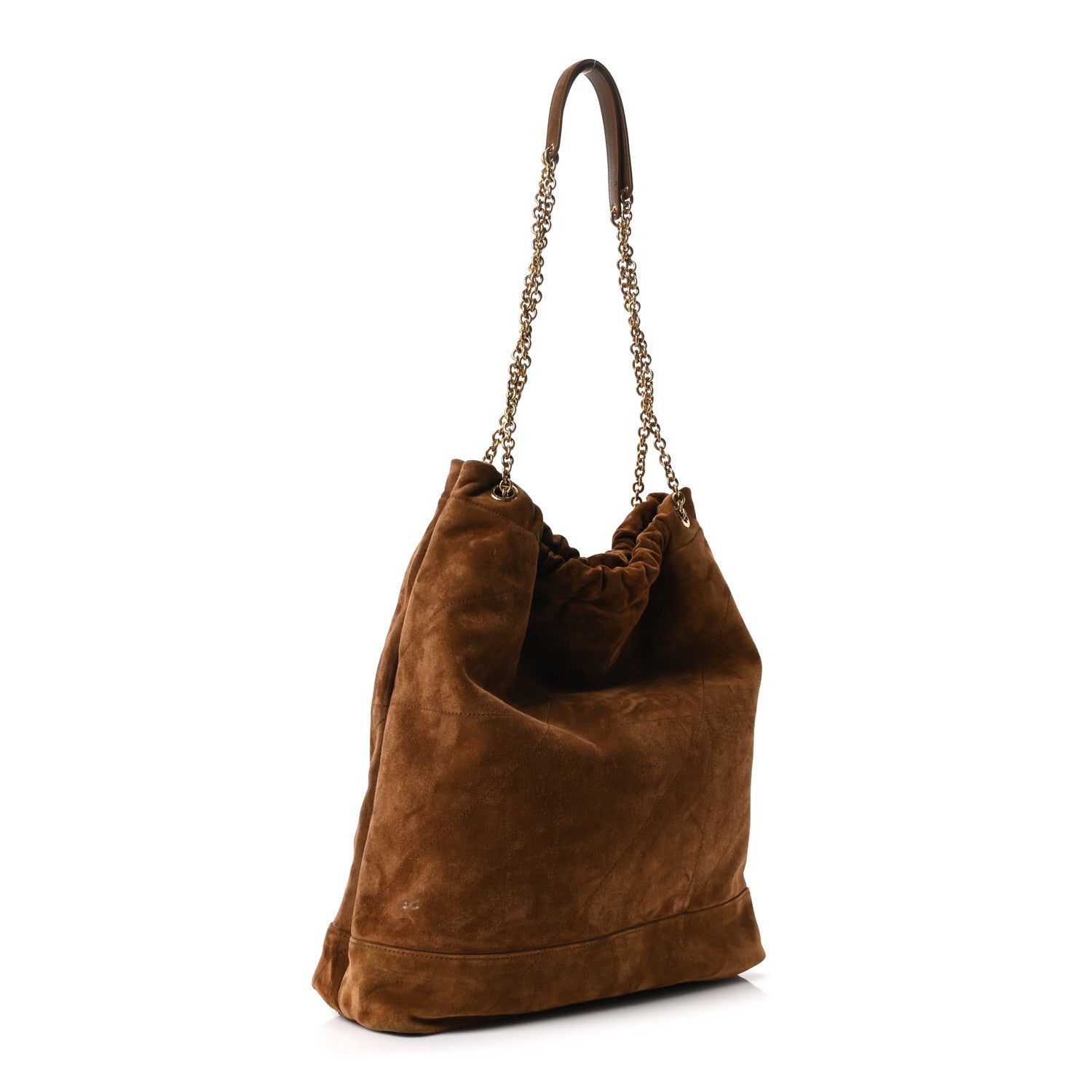 Saint Laurent Suede Monogram Large Jamie Pochon Caramel Cognac 4 of 11