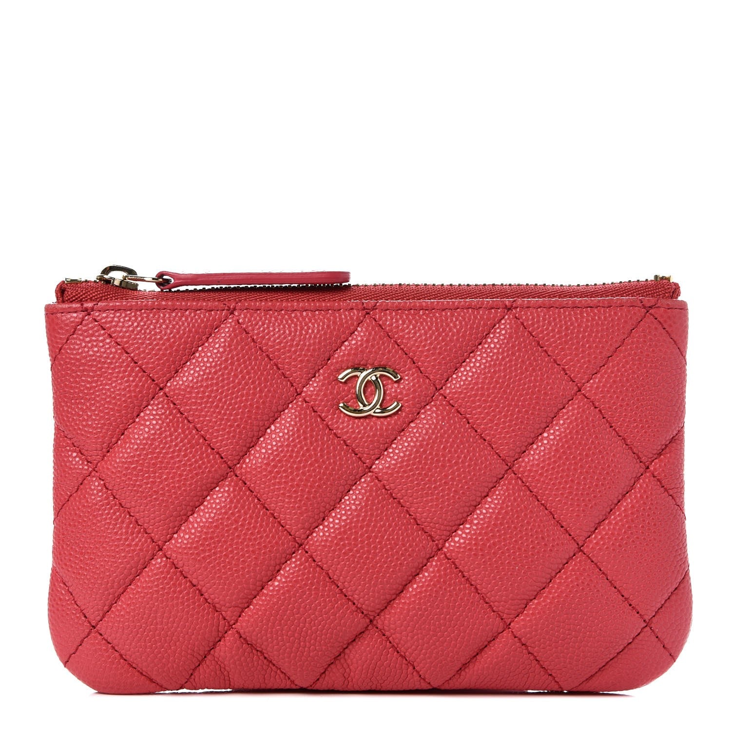 Chanel Caviar Quilted Small Cosmetic Case Dark Pink 1 of 8