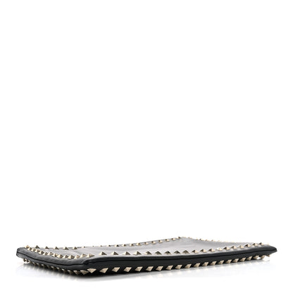 Valentino Garavani Vitello Large Rockstud Zip Wristlet Pouch Black 4 of 13