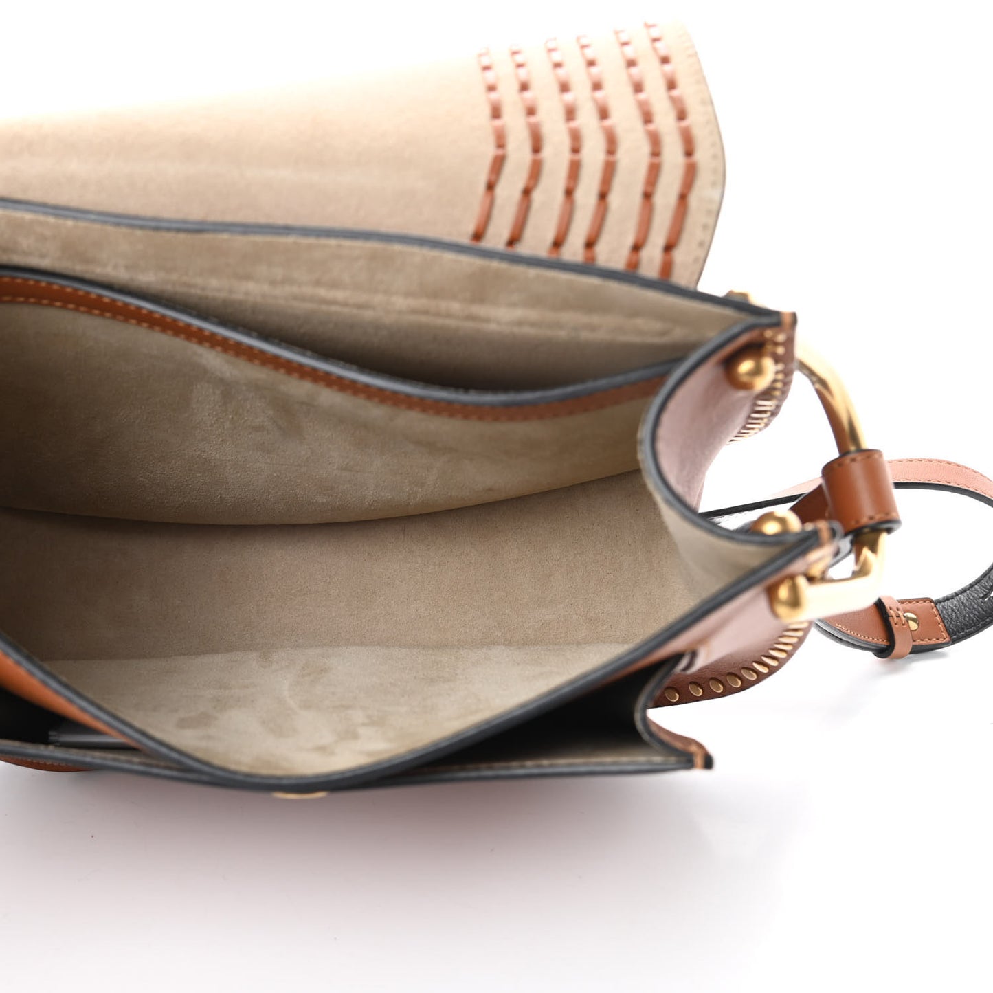 Calfskin Braided Medium Hudson Shoulder Bag Caramel