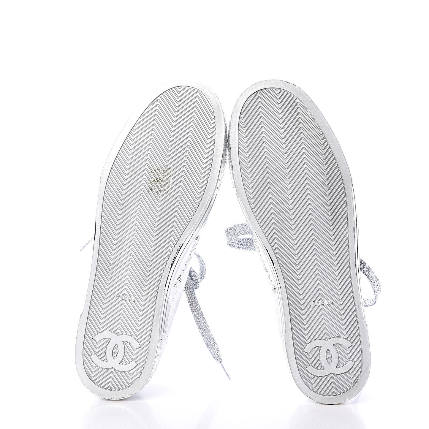Laminated Lambskin Sneakers 39.5 Silver