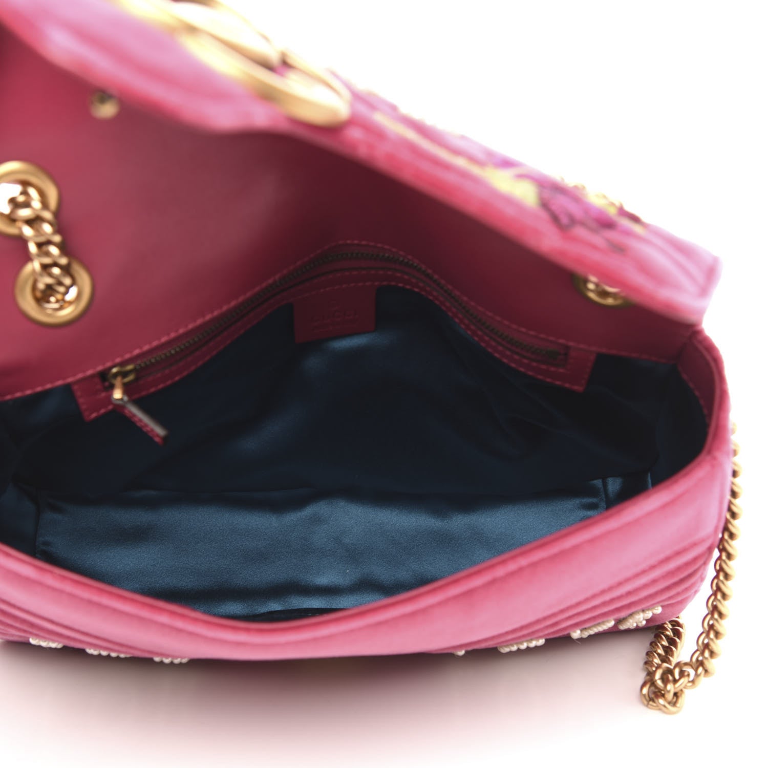 Gucci Velvet Matelasse Blind for Love Embroidered Medium GG Marmont Shoulder Bag Light Raspberry Rose Multicolor 5 of 10