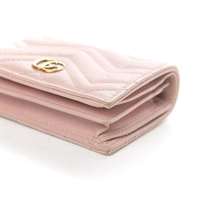 Gucci Calfskin Matelasse GG Marmont Card Case Wallet Perfect Pink 10 of 12