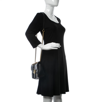 Gucci Calfskin Matelasse Studded Small Pearly GG Marmont Shoulder Bag Black 2 of 8
