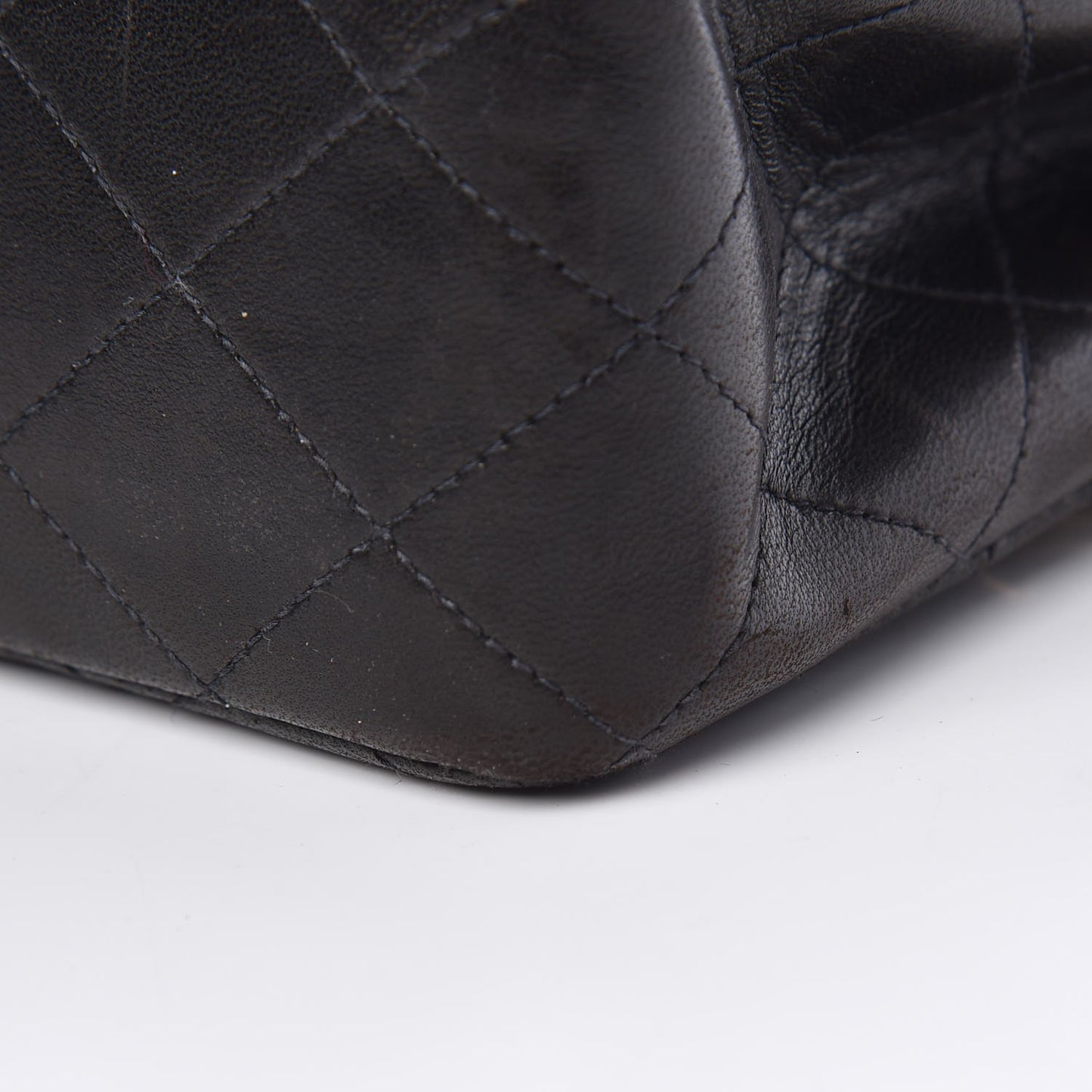 Lambskin Quilted Medium Double Flap Black