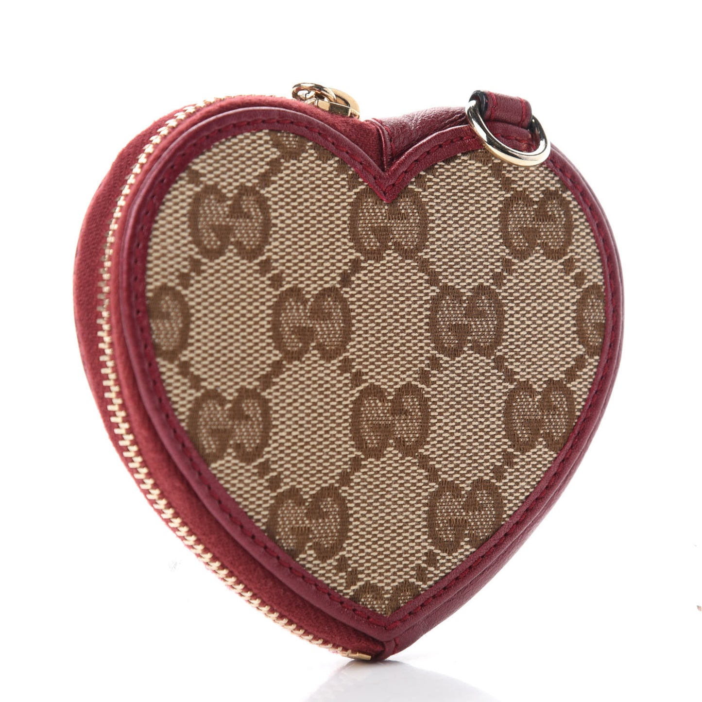 Monogram Heart Coin Purse Red
