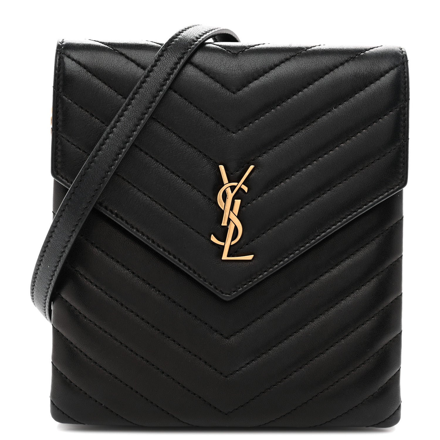 Saint Laurent Lambskin Quilted Double Flap Bag Black 1 of 13