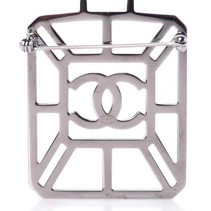 Chanel Ruthenium Crystal Perfume Bottle CC Brooch Iridescent Pink 3 of 4