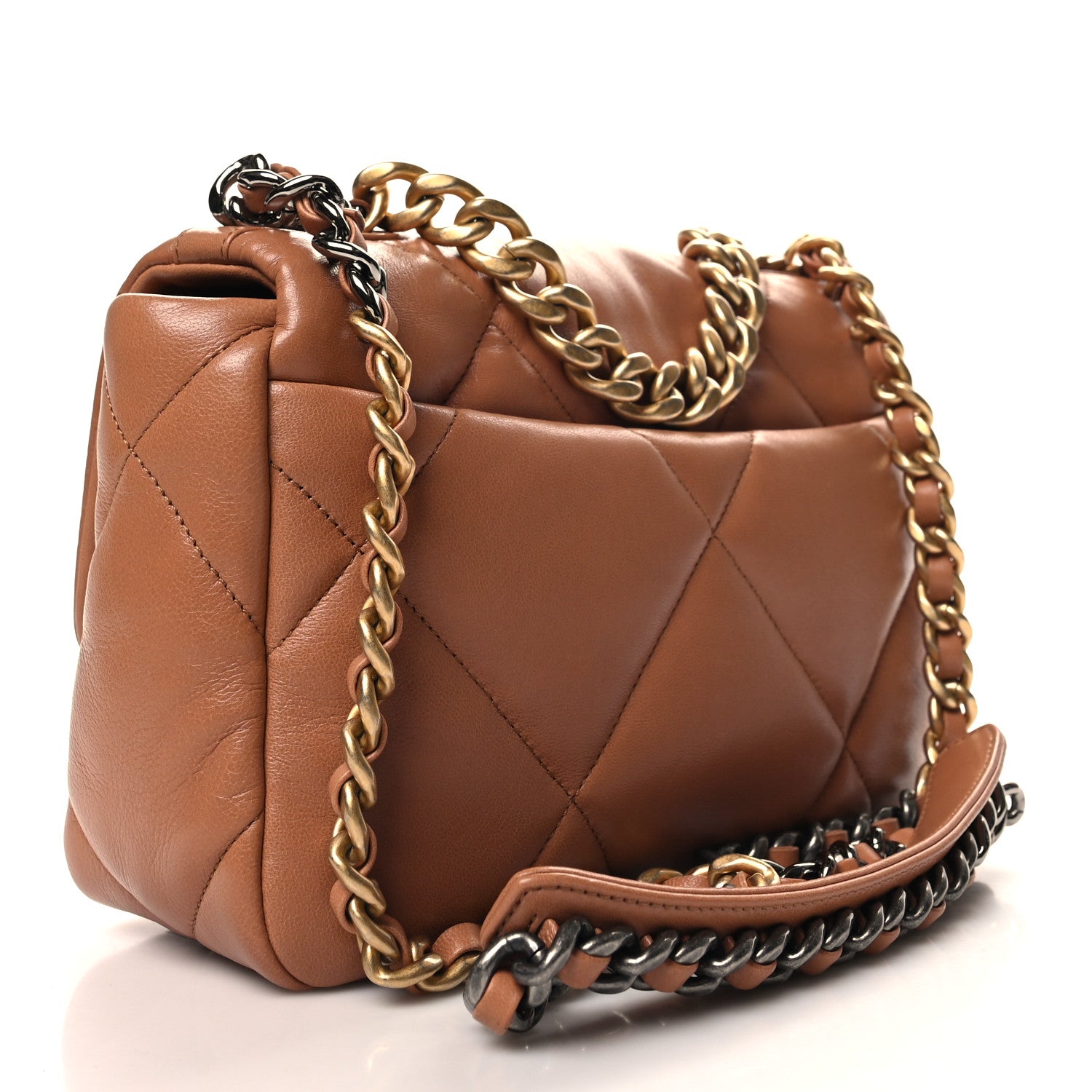 Chanel Lambskin Quilted Medium Chanel 19 Flap Brown 3 of 11