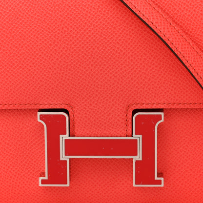Hermes Epsom Enamel Constance 18 Rose Texas Rouge De Coeur 8 of 12
