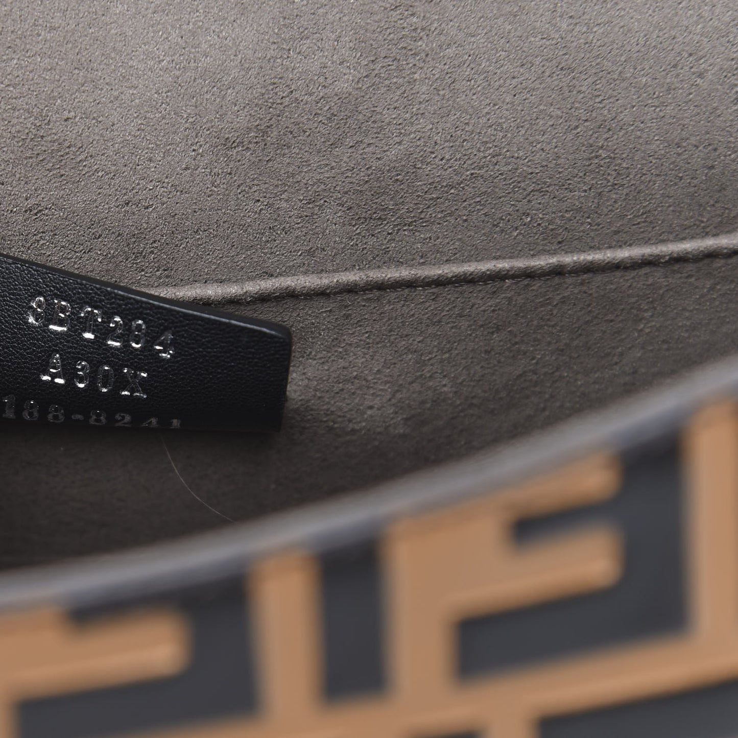 Vitello Century F is Fendi Whipstitch Threads FF Embossed Kan I Shoulder Bag Tobacco Orzo