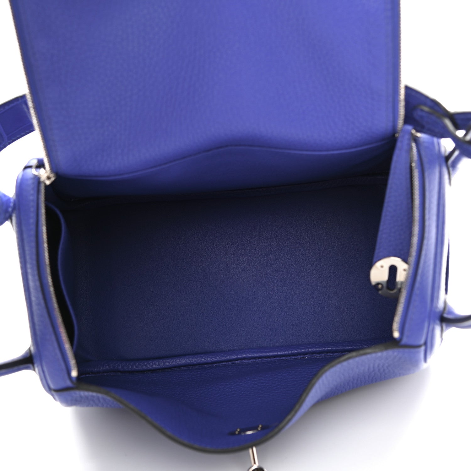 Hermes Taurillon Clemence Matte Niloticus Crocodile Touch Lindy 26 Bleu Electrique 5 of 10