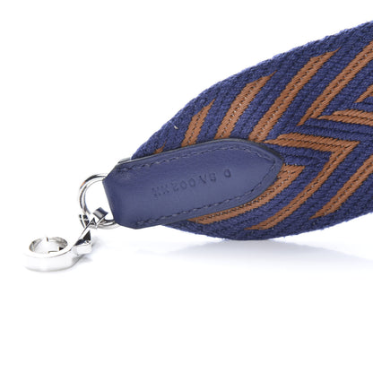 Hermes Toile Swift 50mm Sangle ZigZag Shoulder Strap Bleu Encre Gold 4 of 4