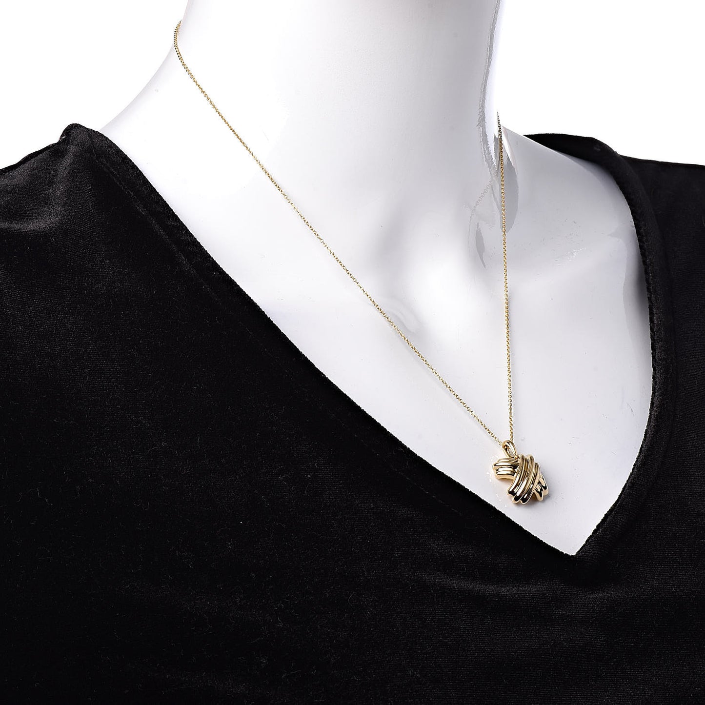 18K Yellow Gold Large Signature X Pendant Necklace