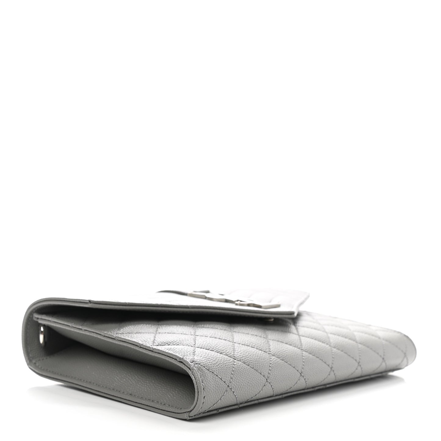 Grain De Poudre Textured Mixed Matelasse Triquilt Monogram Clutch Storm