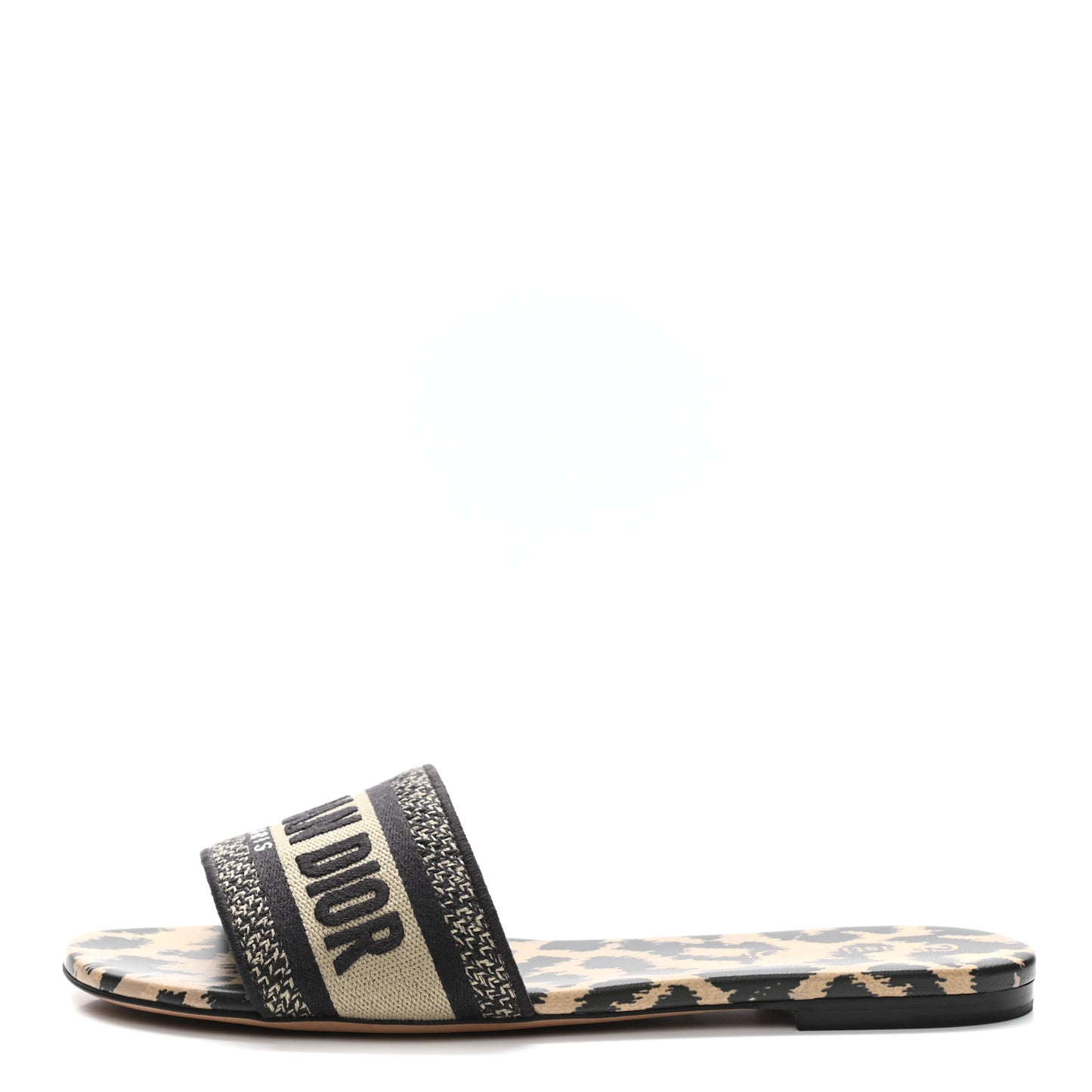 Canvas Mizza Embroidered Dway Mules Slide Sandals 37.5 Beige Multicolor