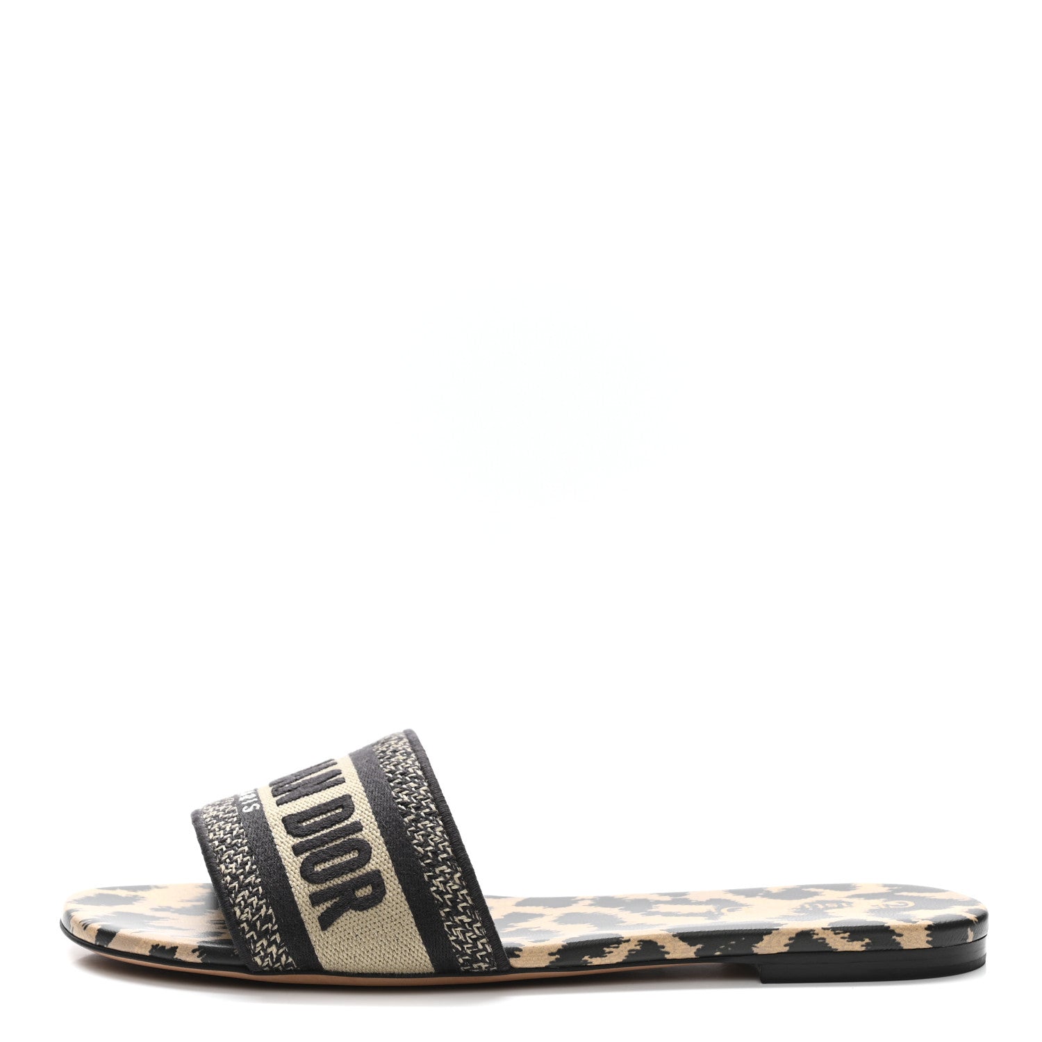 Christian Dior Canvas Mizza Embroidered Dway Mules Slide Sandals 37.5 Beige Multicolor 1 of 7
