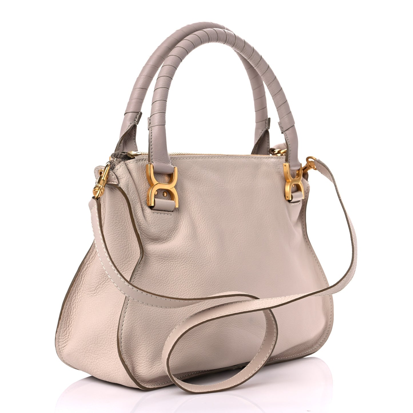 Calfskin Medium Marcie Satchel Abstract White