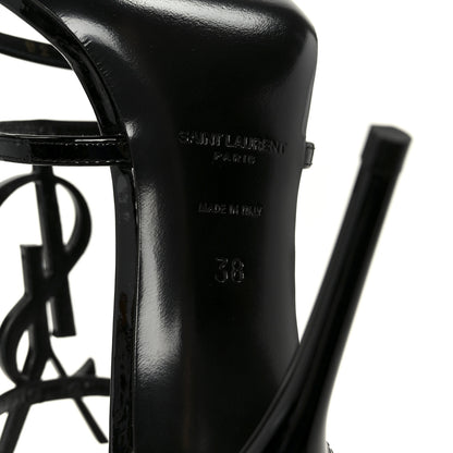 Saint Laurent Vernice Chiffon Cassandra 100 Ankle Strap Sandals 38 Black 8 of 10