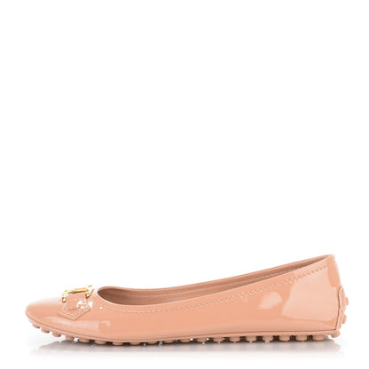 Louis Vuitton Patent Calfskin Oxford Ballerina Flats 38.5 Beige 1 of 7