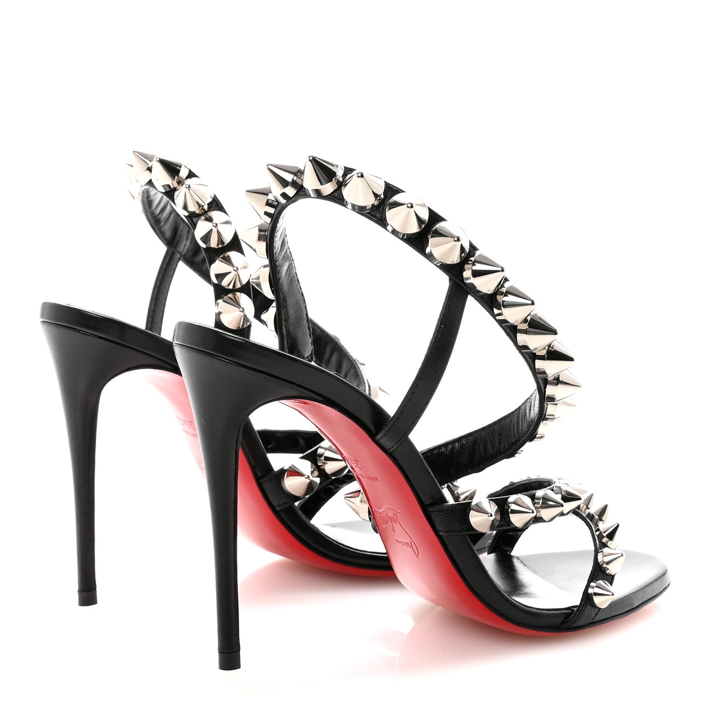 Calfskin Spikita Slingback 100 Stiletto Pumps 35.5 Black Silver