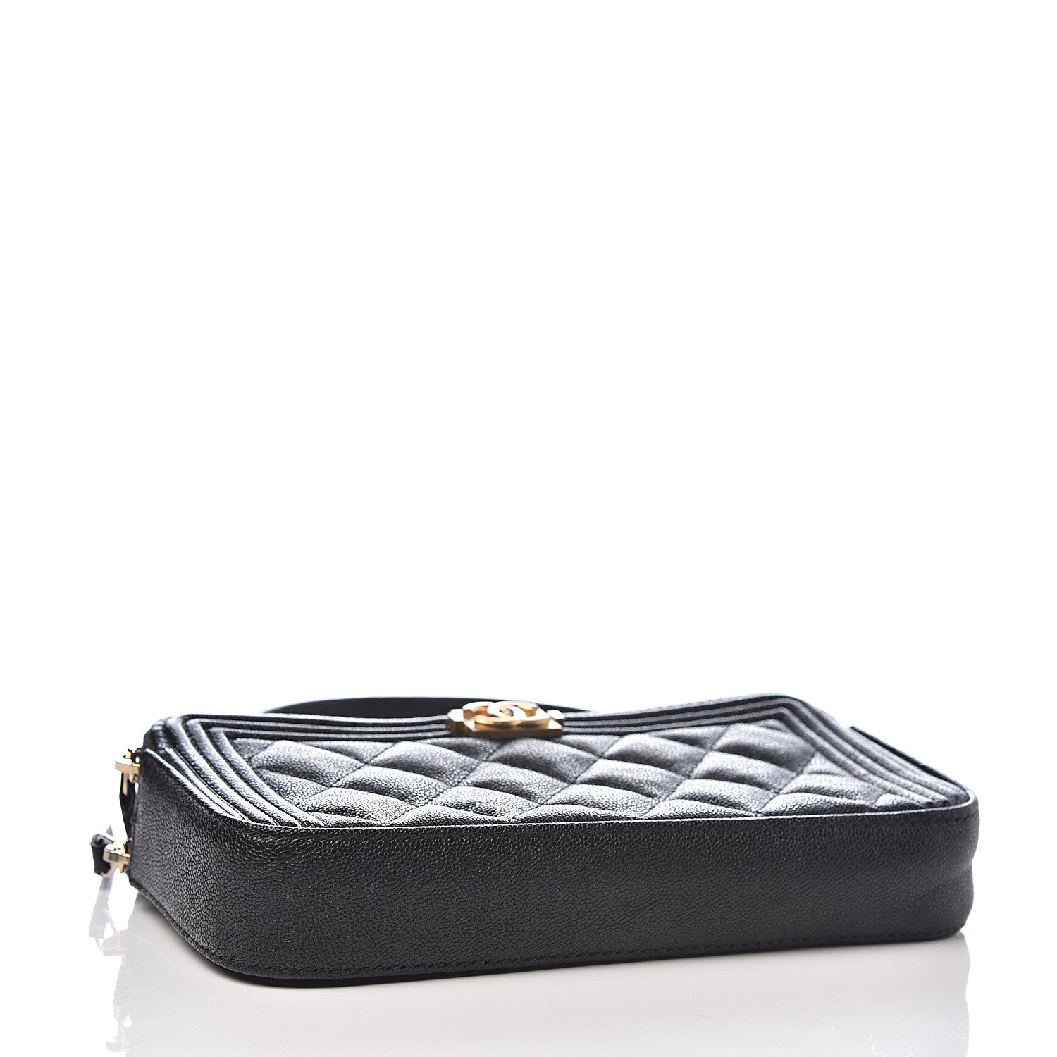 Chanel Caviar Quilted Small Boy Clutch With Chain Black 3 of 12