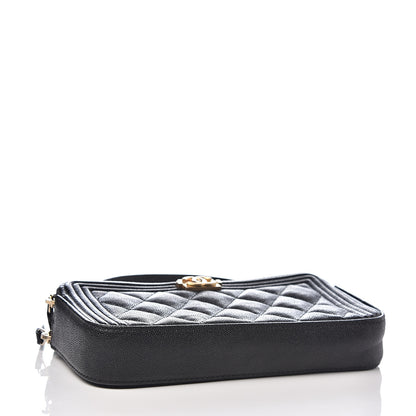 Chanel Caviar Quilted Small Boy Clutch With Chain Black 3 of 12