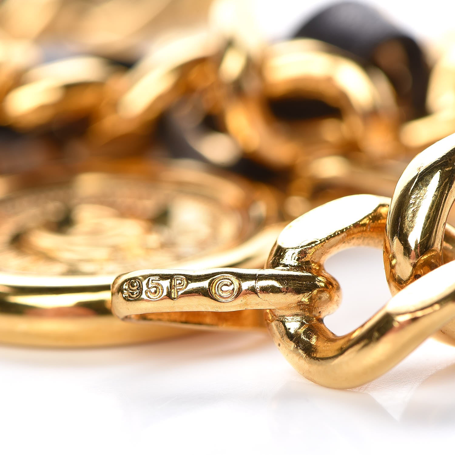 Chanel Lambskin Chain CC Medallion Belt Black Gold 6 of 7