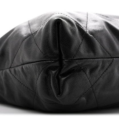 Chanel Shiny Caviar Quilted Monochrome Small Chanel 22 Black 10 of 12