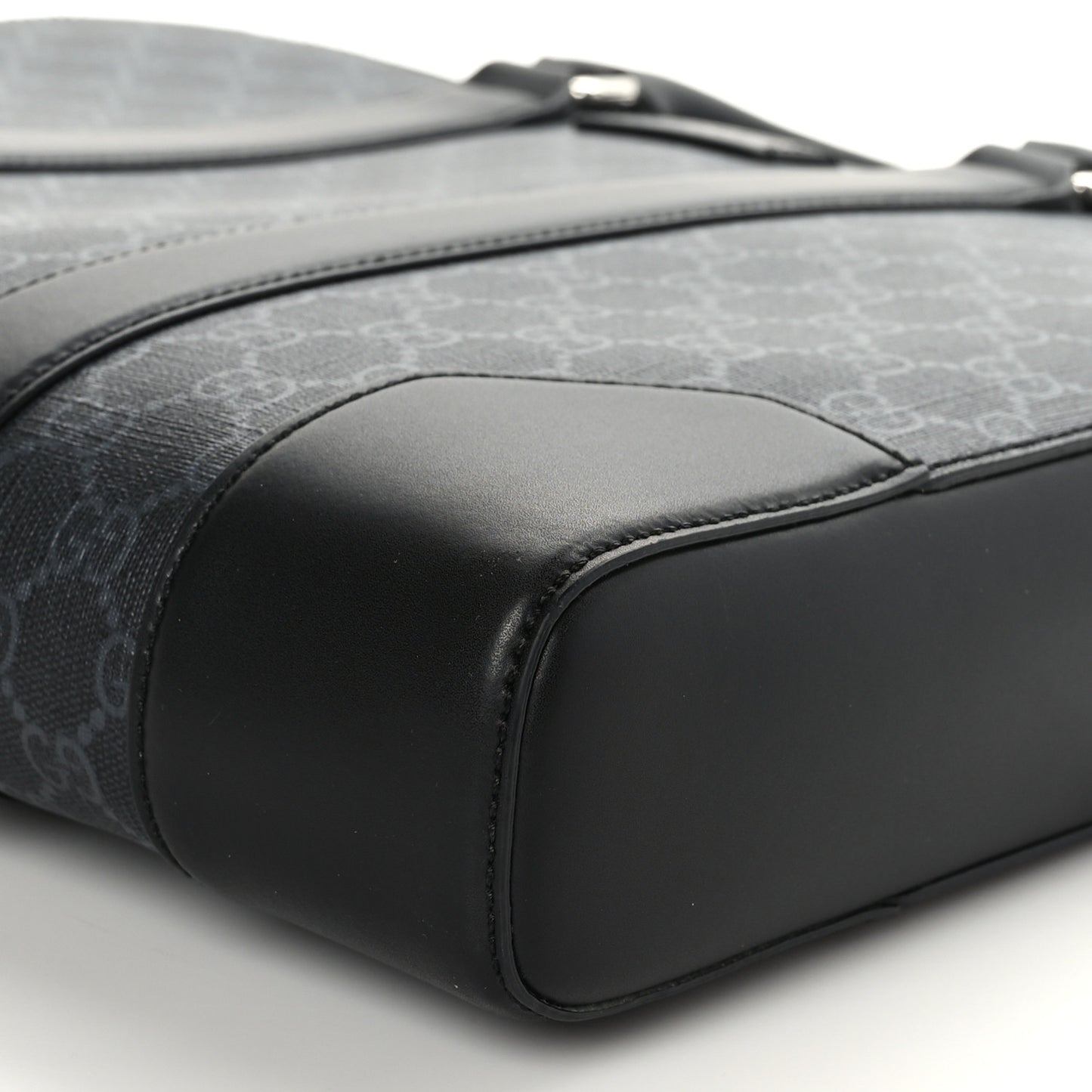 GG Supreme Monogram Appia Calfskin Web Briefcase Black