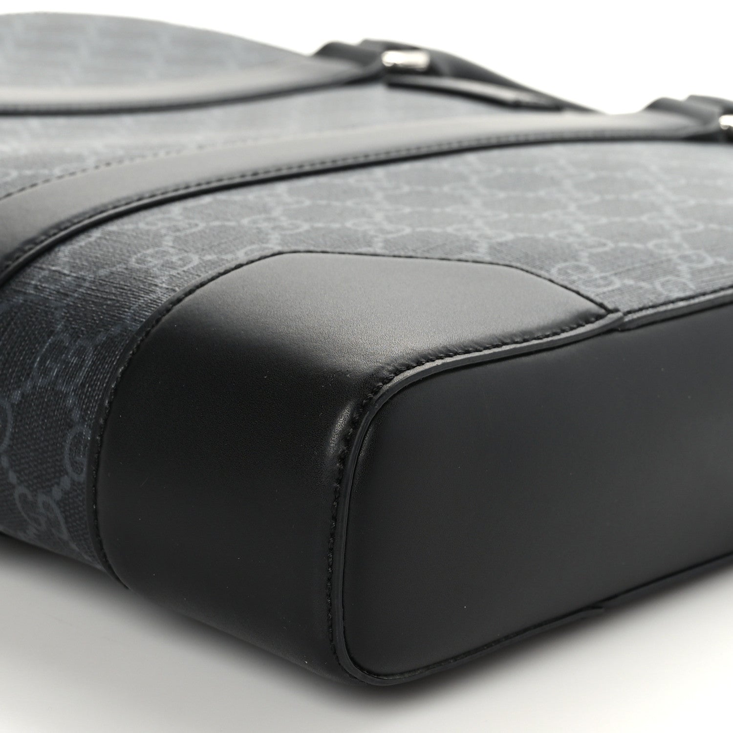 Gucci GG Supreme Monogram Appia Calfskin Web Briefcase Black 10 of 10