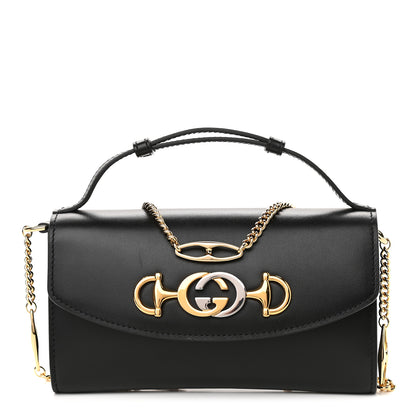 Gucci Smooth Calfskin Mini Zumi Shoulder Bag Black 1 of 8