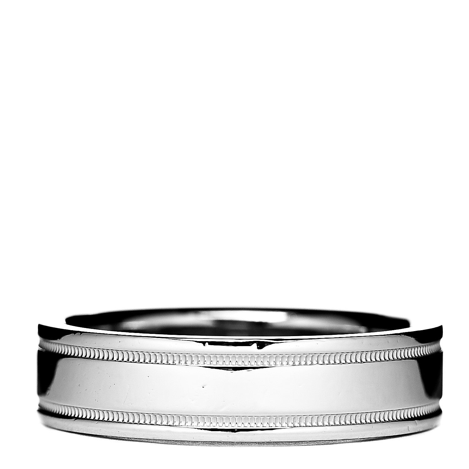 Tiffany Platinum 6mm Double Milgrain Wedding Band Ring 65 11 1 of 4