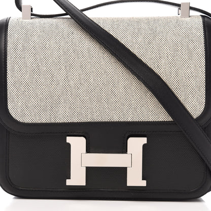 Hermes Swift Toile Constance 24 Black Ecru 10 of 11