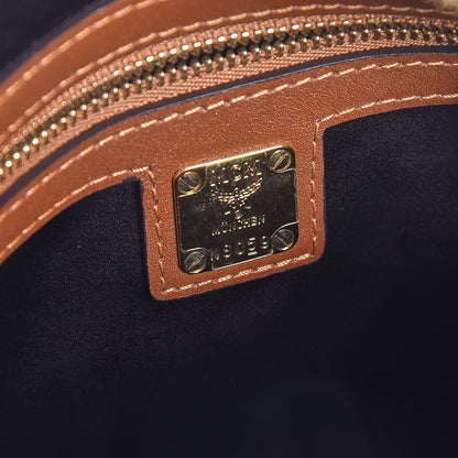 MCM Visetos Crystal M Stud Crossbody Cognac 6 of 8