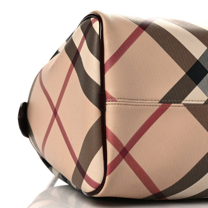 Burberry Nova Check Patent Small Chester Bowling Bag Dark Red 7 of 8