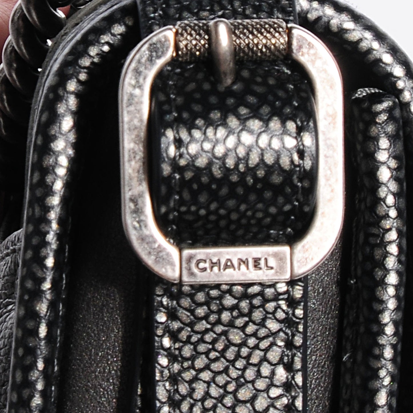 Iridescent Calfskin Back To School Mini Crossbody Flap Anthracite