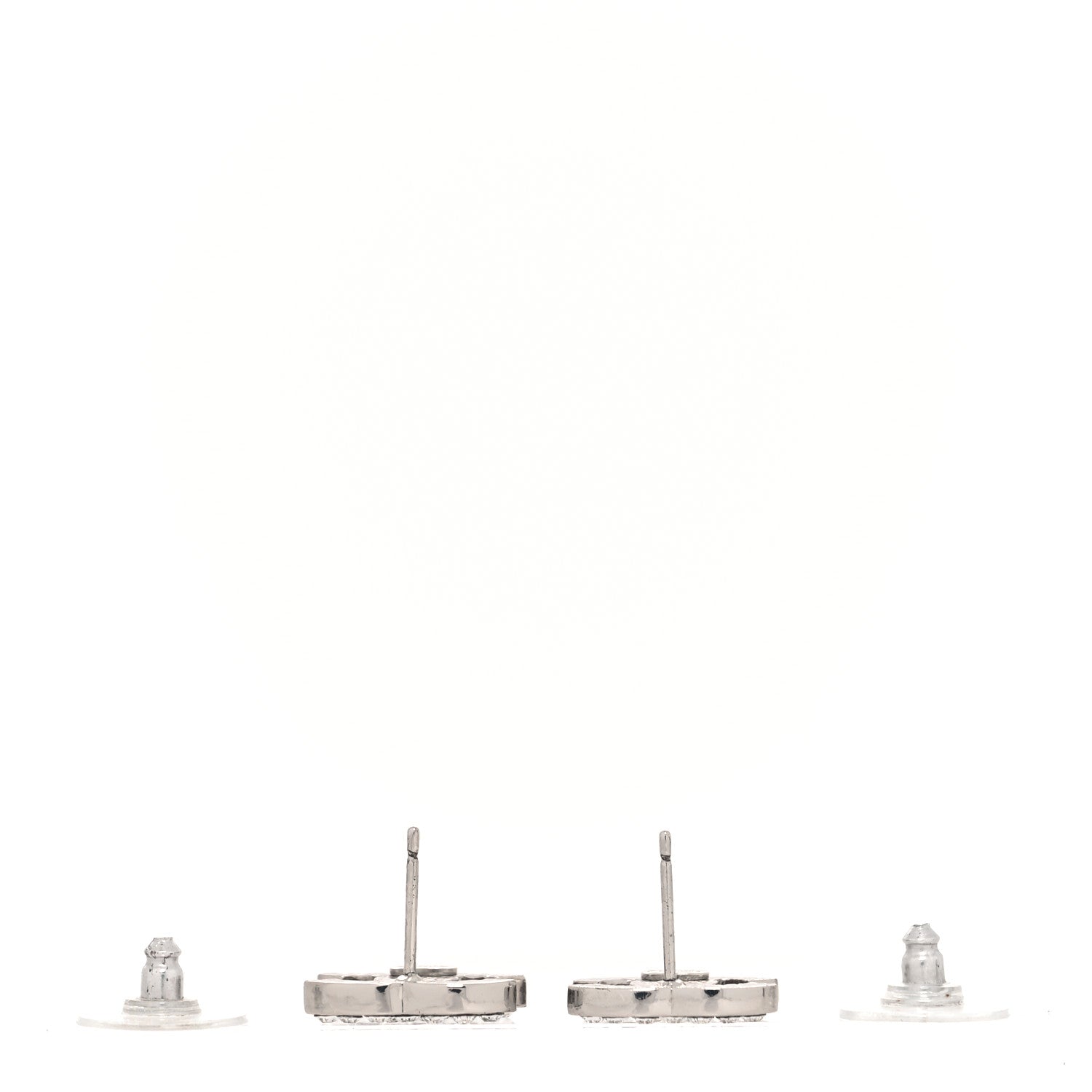 Chanel Crystal CC Earrings Silver 3 of 4