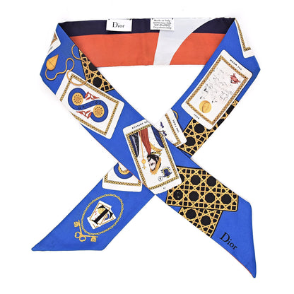 Christian Dior Silk ABCDior T Mitzah Scarf Blue 1 of 7