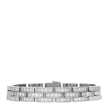 Cartier 18K White Gold Diamond Maillon Panthere Pave Link Bracelet 1 of 4