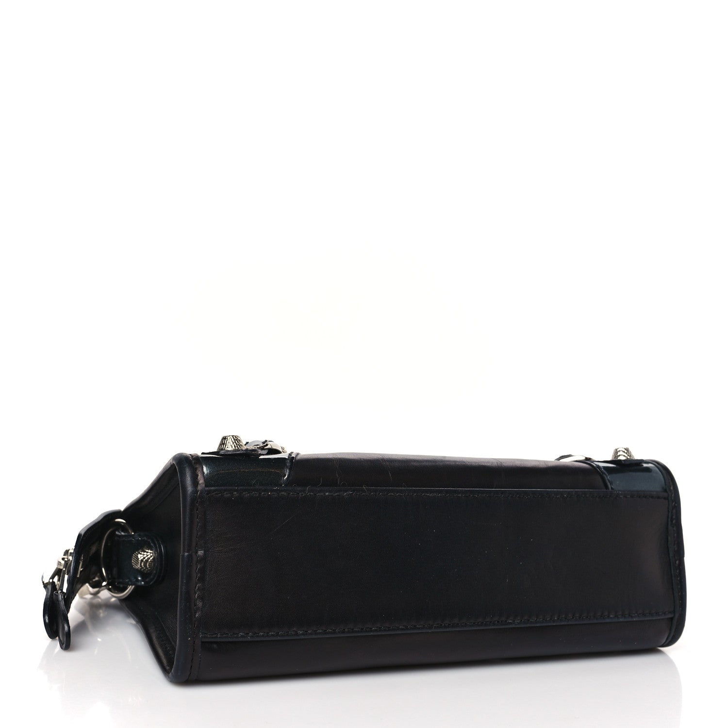 Balenciaga Smooth Calfskin Metallic Patent Giant 12 Silver Hardware Mini City Black Gris 4 of 9