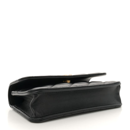 Chanel Lambskin Quilted Metal Twist Top Handle Flap Phone Holder With Chain Black 4 of 11