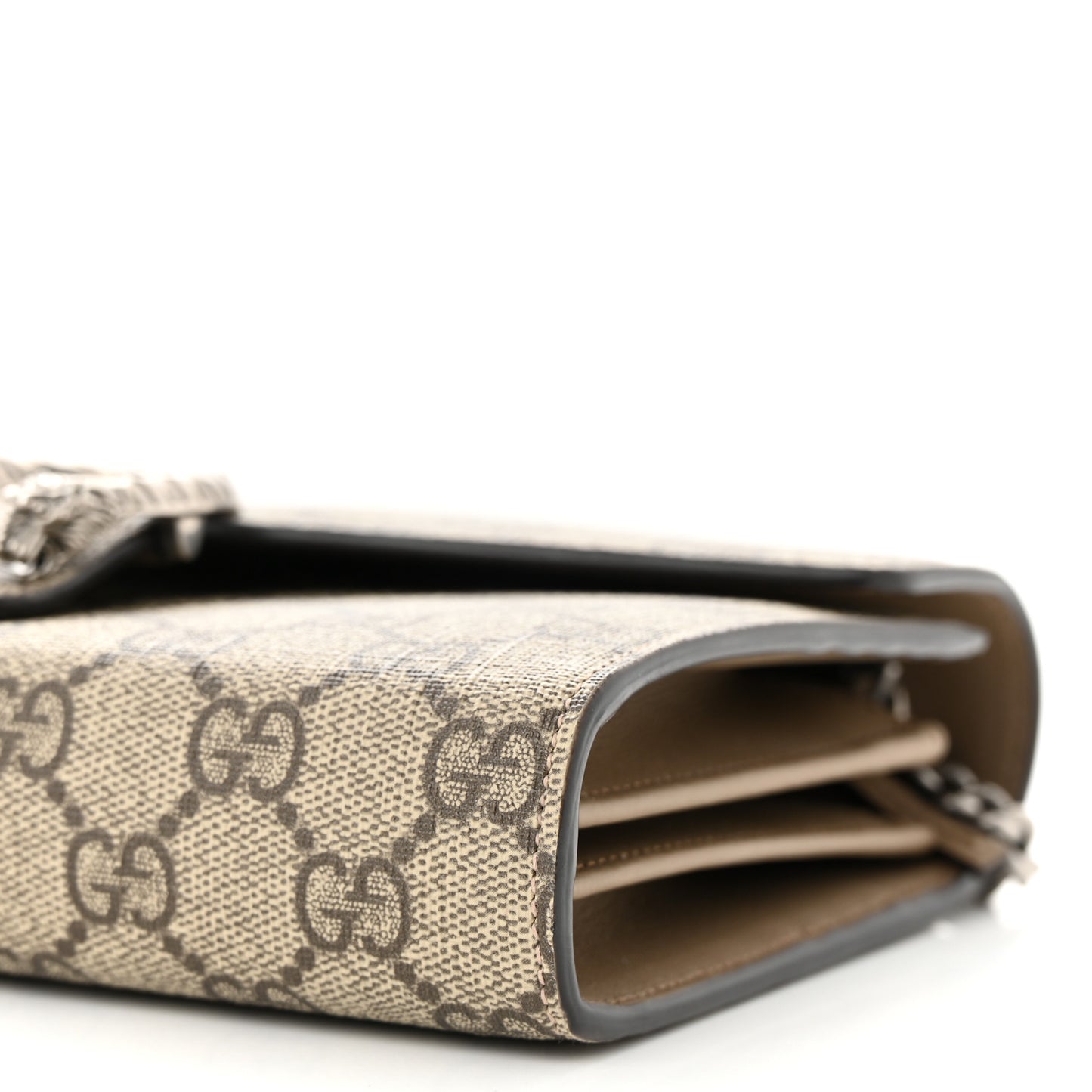 Calfskin GG Matelasse Chain Wallet Beige Taupe